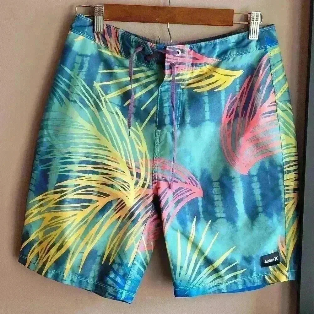 Hurley Trunks Men's Swimwear Size 28 Waist Adjustable Hawaiian Multicolor
